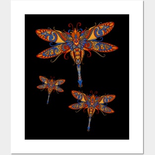 Ornate Dragonflies Posters and Art